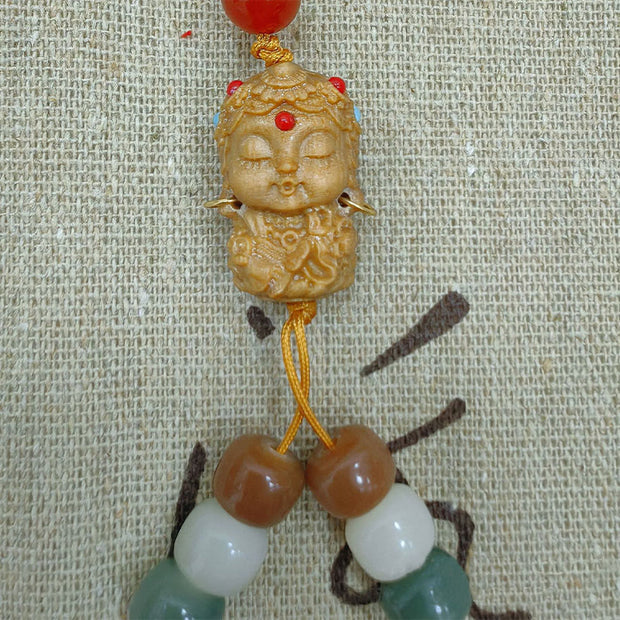 Buddha Stones 108 Mala Beads Gradient Bodhi Seed Green Tara Buddha Engraved Peace Harmony Bracelet Mala Bracelet BS 10