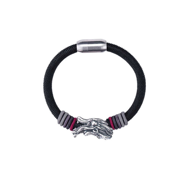 Buddha Stones 999 Sterling Silver Dragon Luck Handcrafted Braided Child Adult Bracelet (Extra 30% Off | USE CODE: FS30)