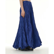 Buddha Stones Solid Color Loose Long Elastic Waist Skirt 68
