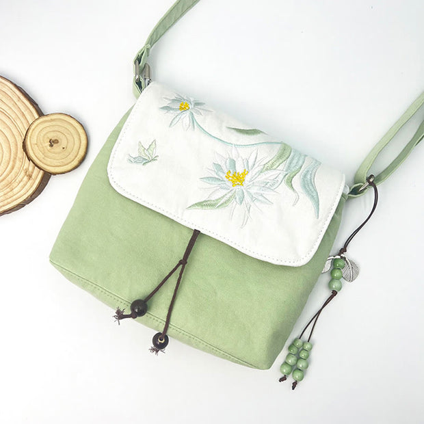 Buddha Stones Embroidered Camellia Epiphyllum Gardenia Sakura Flowers Crossbody Bag Shoulder Bag Cellphone Bag 10