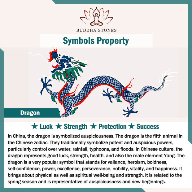 Buddha Stones Dragon Leather Titanium Steel Strength Buckle Bracelet