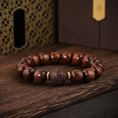 Buddha Stones Natural Rosewood Compassion Bracelet