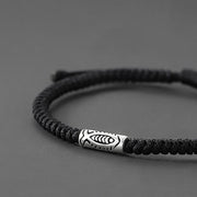 Buddha Stones Tibet Koi Fish Wealth Black String Bracelet Bracelet BS 1