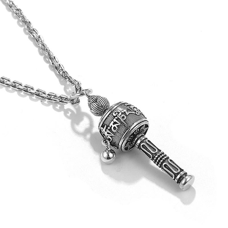 Tibetan Buddhist Om Mani Padme Hum Necklace – Prayer Wheel Pendant Amulet For Meditation & Protection - View #6