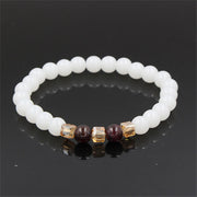 Buddha Stones Natural White Jade Protection Bracelet