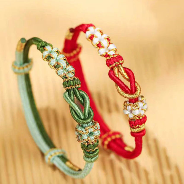 Buddha Stones Handmade Peach Blossom Knot Eight Thread Peace Knot Luck Protection Bracelet (Extra 35% Off | USE CODE: FS35) - image 0