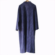 Buddha Stones Flower Jacquard Midi Dress Long Sleeve Cotton Linen Dress Wide Leg Pants With Pockets 17