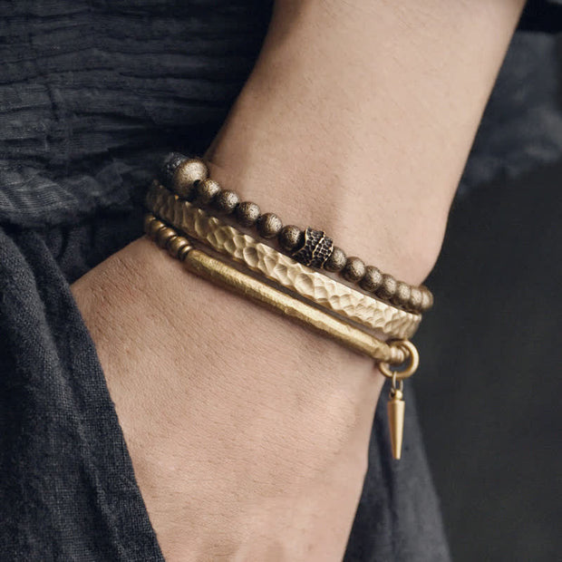 Buddha Stones Lava Rock Stone Copper Balance Cuff Bracelet Bangle (Extra 30% Off | USE CODE: FS30) - image 2