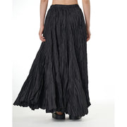 Buddha Stones Solid Color Loose Long Elastic Waist Skirt 10