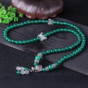 Buddha Stones Natural Green Agate Butterfly Support Bracelet