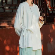 Buddha Stones Long Sleeve Jacket Shirt Top Wide Leg Pants Zen Tai Chi Yoga Meditation Clothing