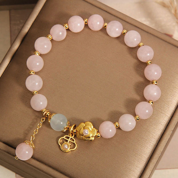 FREE Today: Promote Lucky Energy Pink Crystal Flower Bracelet