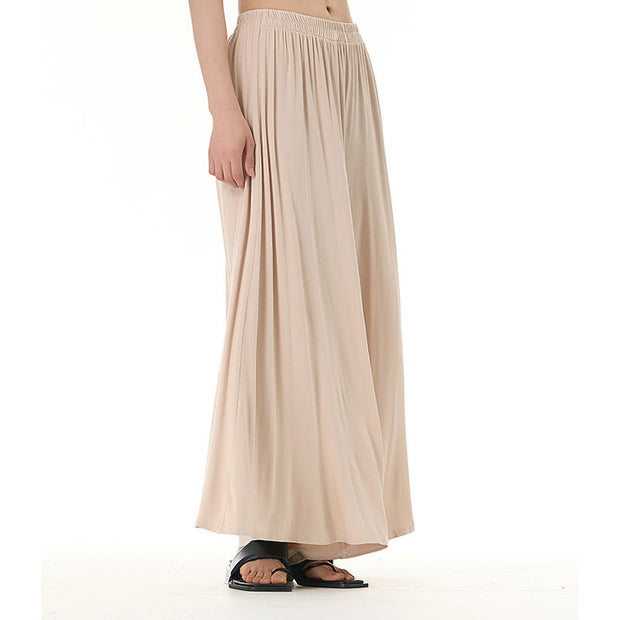 Buddha Stones Solid Color Loose Modal Wide Leg Pants With Pockets 15