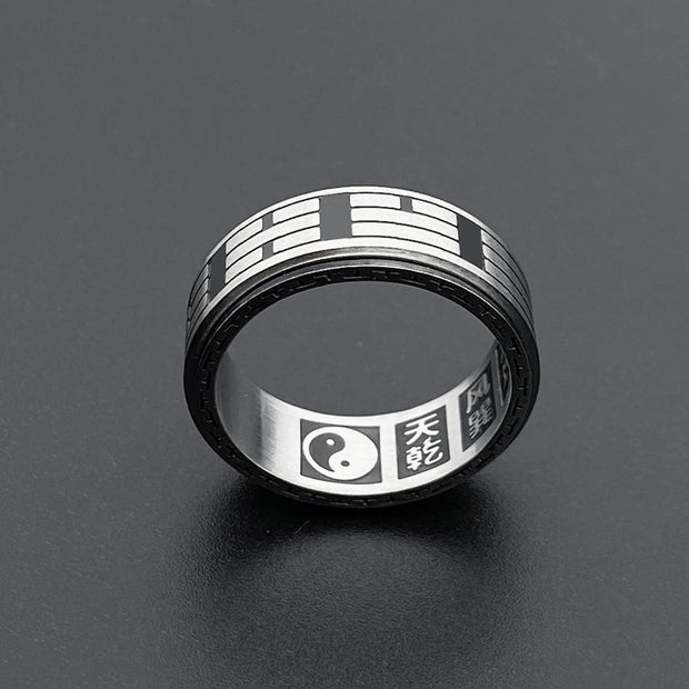 FREE Today: Balance and Harmony Bagua Yin Yang Titanium Steel Rotatable Ring FREE FREE 15