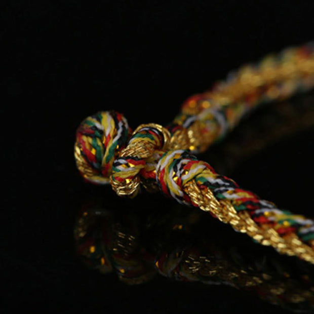 FREE Today: Auspicious Symbol Handmade Gold Multicolored Rope Bracelet Anklet FREE FREE 8