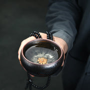 Buddha Stones 24K Gold Inlaid Sunflower Chinese Jianzhan Glaze Kiln Change Ceramic Teacup Tenmoku Kung Fu Tea Cup (Extra 35% Off | USE CODE: FS35) - image 3