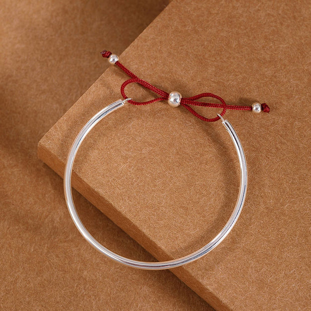 Buddha Stones  925 Sterling Silver Red String Healing Knot Bracelet