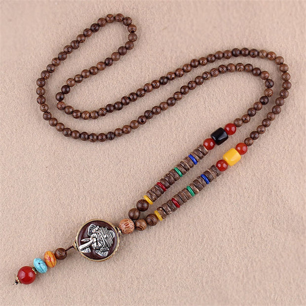 Buddha Stones Tibetan Wenge Wood Bodhi Seed Agate Elephant Protection Necklace Pendant (Extra 40% Off | USE CODE: FS40) - Wenge Wood&Elephant - image 10