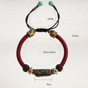Buddha Stones Handmade Tibetan Turquoise Om Mani Padme Hum Strength Braided Bracelet