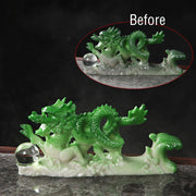 Buddha Stones Year Of The Dragon Color Changing Resin Horse Luck Tea Pet Home Figurine Decoration (Extra 35% Off | USE CODE: FS35) Decorations BS Green Dragon 18*5*7.5cm