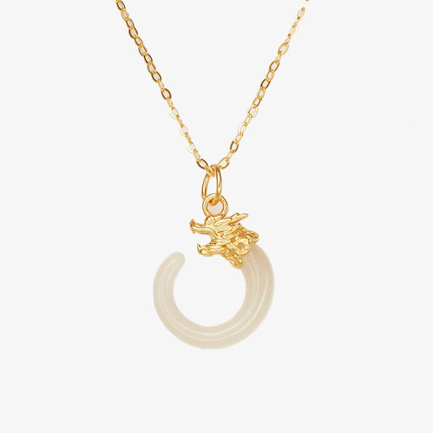 Buddha Stones 925 Sterling Silver Year Of The Dragon Natural Hetian Jade Luck Strength Necklace Pendant (Extra 40% Off | USE CODE: FS40) - image 6