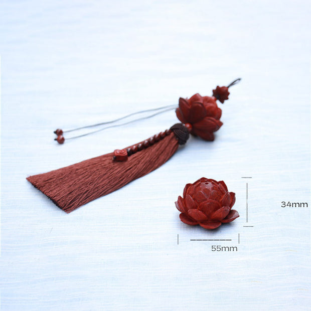 Buddha Stones Tibetan Small Leaf Red Sandalwood Lotus Luck Protection Tassel Decoration (Extra 35% Off | USE CODE: FS35) - image 13