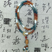 Buddha Stones 108 Mala Beads Gradient Bodhi Seed Green Tara Buddha Engraved Peace Harmony Bracelet Mala Bracelet BS 11