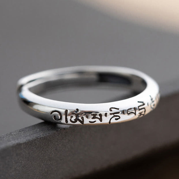 Buddha Stones 990 Sterling Silver Six True Words Om Mani Padme Hum Love Peace Ring (Extra 35% Off | USE CODE: FS35) - image 16