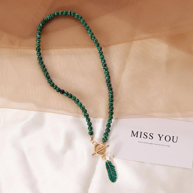 Buddha Stones Natural Malachite Calm Necklace & Bracelet (Extra 30% Off | USE CODE: FS30) - image 2