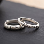 Buddha Stones 990 Sterling Silver Six True Words Om Mani Padme Hum Love Peace Ring (Extra 35% Off | USE CODE: FS35) - image 3