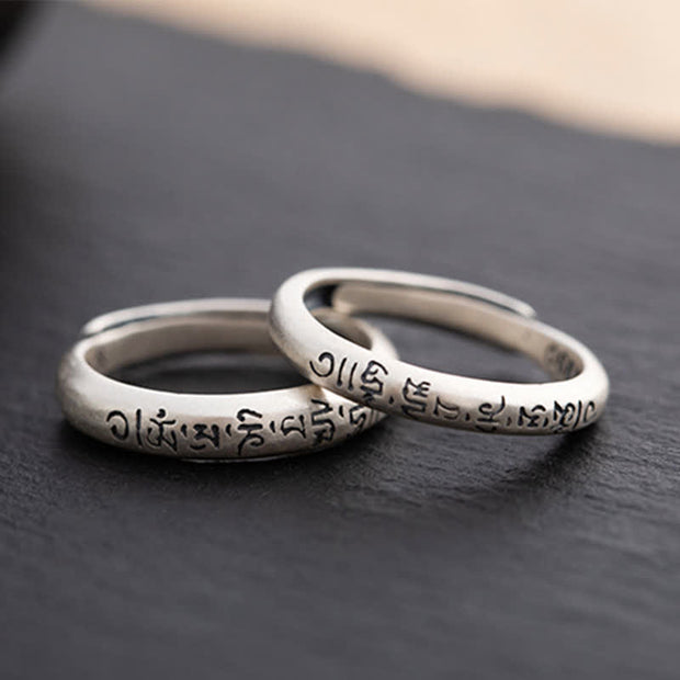 Buddha Stones 990 Sterling Silver Six True Words Om Mani Padme Hum Love Peace Ring (Extra 35% Off | USE CODE: FS35) - image 3