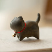 Buddha Stones Green Sandalwood Small Leaf Red Sandalwood Cute Cat Animals Soothing Peace Decoration