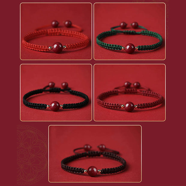 Buddha Stones Lucky Cinnabar Bead Blessing Red String Bracelet Bracelet BS 2