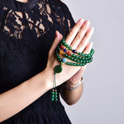 Buddha Stones 108 Mala Beads Natural Green Agate Power Support Bracelet (Extra 30% Off | USE CODE: FS30) - image 2