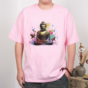Buddha Stones Colorful Butterfly Flying Meditation Buddha Tee T-shirt T-Shirts BS 11