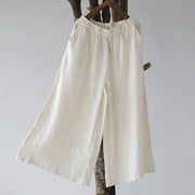 Buddha Stones Flower Jacquard Midi Dress Long Sleeve Cotton Linen Dress Wide Leg Pants With Pockets 57