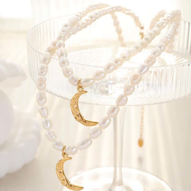 Pearl Crescent Moon Calm Necklace Pendant (Extra 35% Off | USE CODE: FS35) - image 8