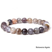 Natural Agate Stone Crystal Balance Beaded Bracelet Bracelet BS Botswana Agate