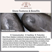 Buddha Stones Natural Silver Sheen Obsidian Lava Rock Communication Bracelet