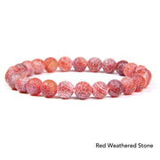 Natural Agate Stone Crystal Balance Beaded Bracelet Bracelet BS Red Weathered Stone