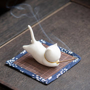 Lovely Cat Panda Ceramic Blessing Incense Burner Decoration