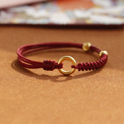 Buddha Stones Alloy Peace Buckle Luck Red String Bracelet Bracelet BS 9