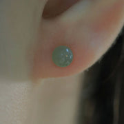Buddha Stones Round Jade Beaded Luck Stud Earrings Earrings BS 8
