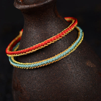 Buddha Stones Two-Color Rope Handcrafted Eight Thread Peace Knot Bracelet (Extra 30% Off | USE CODE: FS30) - image 0