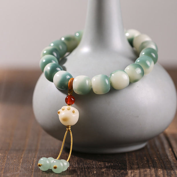 Buddha Stones Gradient Bodhi Seed Nine Tailed Fox Cat Paw Claw Pine Cone Peace Bracelet (Extra 40% Off | USE CODE: FS40) - White Cat Paw(Wrist Circumference 16-17cm) - image 14