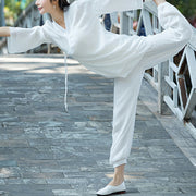 Buddha Stones Yoga Cotton Linen Clothing Uniform Meditation Zen Practice Women's Set Clothes BS 16