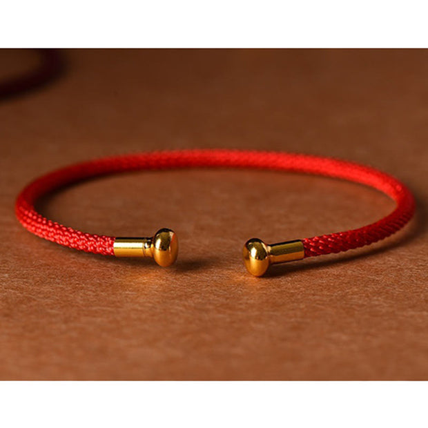 Buddha Stones Simple Design Handmade Luck Braid String Cuff Bracelet Bracelet BS 5