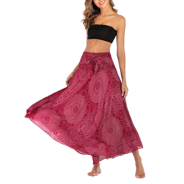 Buddha Stones Two Style Wear Boho Compass Rose Flower Skirt Dress