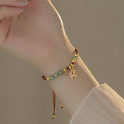 Buddha Stones Jade Beads Fu Character Blessing Rope Bracelet 7