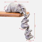 Buddha Stones 3pcs Feng Shui Elephant Sitter Figurines Wealth Figurine Home Decoration